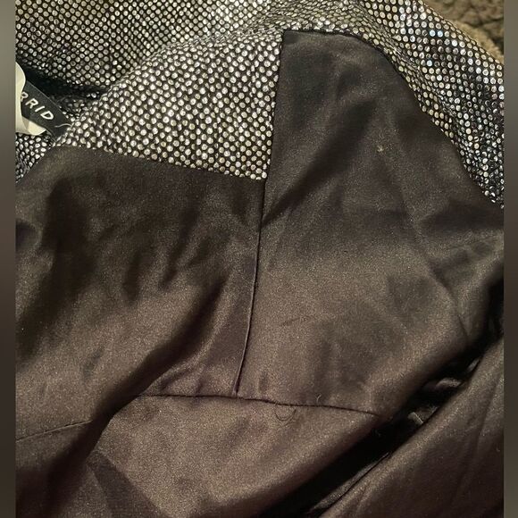 Torrid Silver Black Metallic Shawl Collar Lightweight Blazer ProtonType Sz 2X - Picture 6 of 7